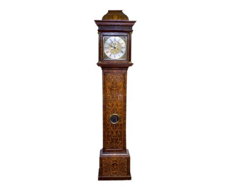 Fine early 18th century eight day longcase clock, by Langley Bradley, London, with 12 inch square brass dial with silvered ch