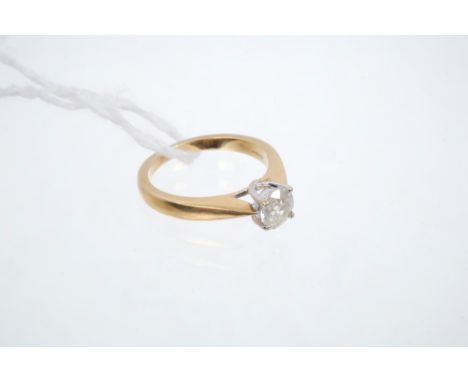 Diamond single stone ring, the old cut diamond estimated to weigh approximately 0.60 carats, in four-claw gold (18ct) setting