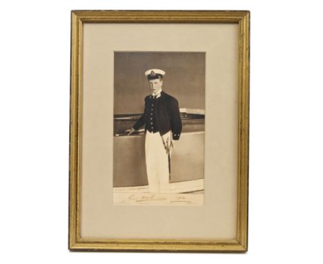 HRH Edward Prince of Wales, later King Edward VIII and The Duke of Windsor - signed presentation black and white portrait pho