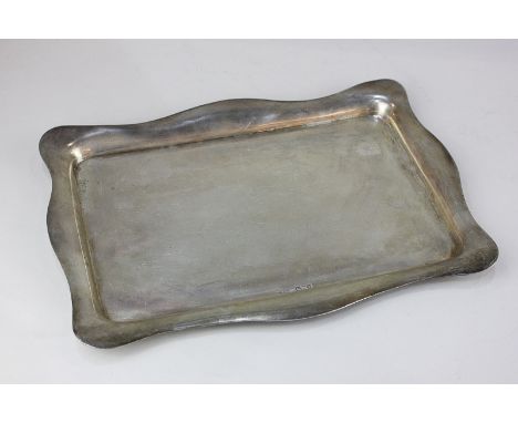 A George V silver dressing table tray, rectangular shape with wavy border, makers J & R Griffin, Chester 1913, 12.5oz, 31cm