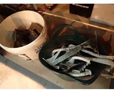 Shoe lasts cast iron weights and vintage wash basin supports