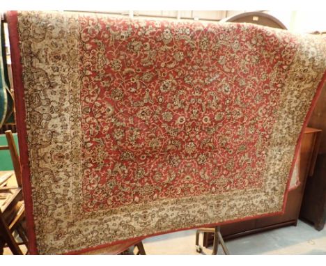 Oriental design predominantly red carpet approximately 160 x 240 cm 