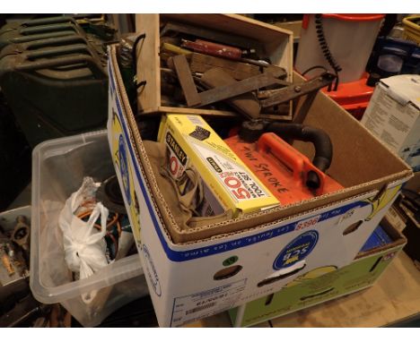 Three boxes of mixed tools