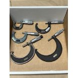 Mitutoyo 0-1" OD Micrometer, MItuotyo 1-2" OD Micrometer, Starrett 1-2" OD Micrometer, Starrett 2-3"