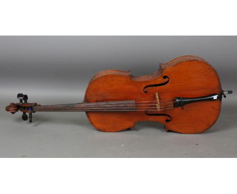 A cello with rosewood tuning pegs, length of back excluding button 74.8cm, cased with a bow.Buyer’s Premium 29.4% (including 