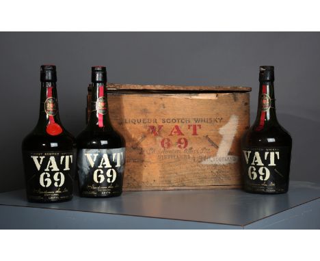 VAT 69 Liqueur Scotch whisky, circa 1950, partial case (3).Buyer’s Premium 29.4% (including VAT @ 20%) of the hammer price. L