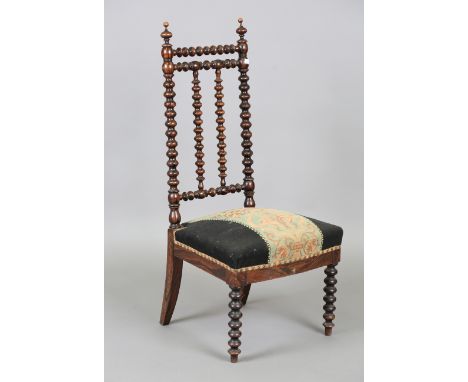A Victorian simulated rosewood bobbin turned side chair, height 101cm, width 48cm.Buyer’s Premium 29.4% (including VAT @ 20%)