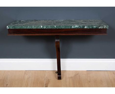 A 19th century rosewood marble topped console table with shaped bracket support, 73cm wide x 29cm deep x 56cm highCondition r