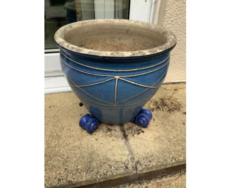 Blue Glazed Planter 