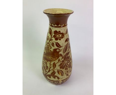 CH Brannam Barnstaple North Devon Slipware Art Pottery Vase Signed WB for William Baron 1886 - 38.5cm High 