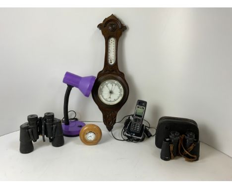 Carl Zeiss and Bushmaster Binoculars, Barometer (Cracked Glass) and Reading Light etc 