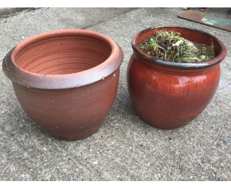 Glazed Planter and Other - 26cm High 