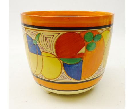 Clarice Cliff Wilkinson Limited Fantasque jardiniere in the 'Melon' pattern H19cm AF Condition Report Click here for further 