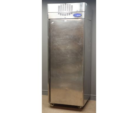Large commercial stainless steel freezer, W71cm, H197cm, D72cm (This item is PAT tested - 5 day warranty from date of sale) C