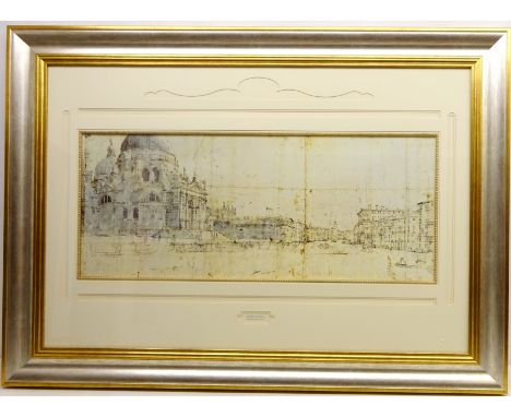 'Chiesa della Salute Venezia', 20th century print after Gaspare Vanvitelli (Dutch 1653-1736) in contemporary frame overall 93