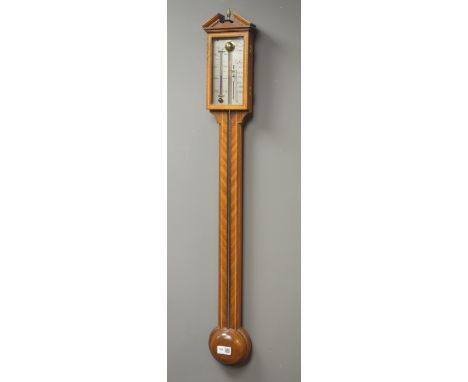 Georgian style mahogany mercury stick barometer, silvered engraved dial signed 'Comitti, Holborn', with thermometer, H97cm Co