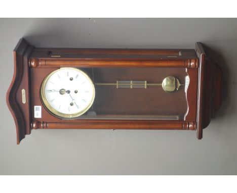 'Christiaan Huygens' mahogany cased wall clock with moon-phase dial, H66cm Condition Report Click here for further images, co
