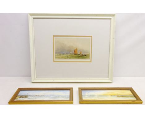 Sailing Vessels at Sea, colour mezzotint signed in pencil by Jessie Furber with blind stamp 19cm x 28 and Bridlington, two oi