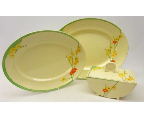 Wilkinson Limited Biarritz shaped tureen and cover in the 'Honey Bloom' pattern together with the matching graduated pair of 