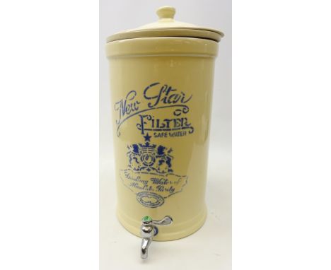 Large ceramic 'New Star Filter' with tap, H51cm  Condition Report Click here for further images, condition, auction times & d
