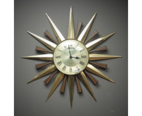 1970s 'Metamec' sunburst wall clock, D58cm Condition Report Click here for further images, condition, auction times & deliver