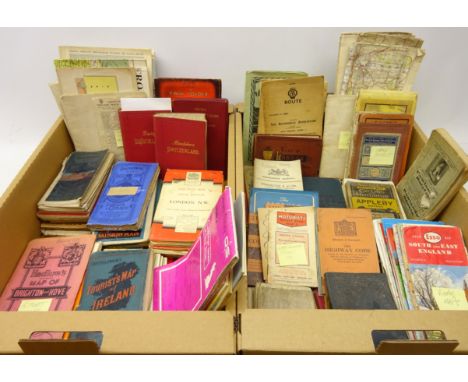 Baedecker's Switzerland, 1897, 17th edition and Sud-est De La France, 1901, 19th century and later folding maps, mainly Brita