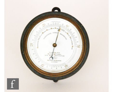 A late 19th Century Negretti &amp; Zambra of London  Fishermans Aneroid Barometer issued by the Royal National Life Boat Inst