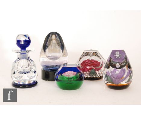 A collection of Caithness glass paperweights, to include Damask Rose, Coronation Coach Procession, Prince Philip  Clematis, Q