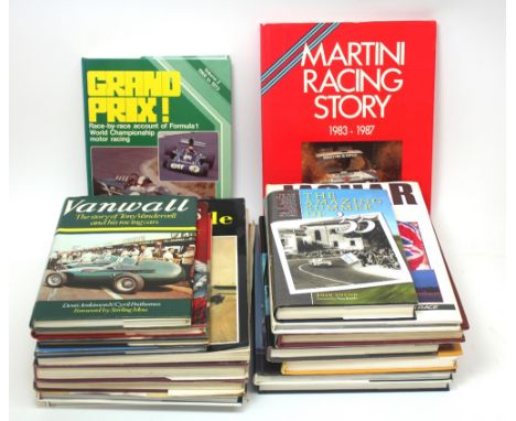 A collection of eighteen motoring and motor racing books including The Annual Automobile Review 1953-1954, 1955 & 1956 editio