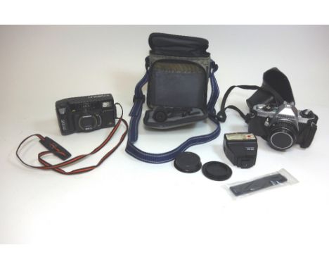 A Pentax MG camera and AF 160 Flash and a Chinon Auto GLX tele data camera (3).