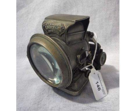 AN EARLY 20TH CENTURY LUCAS "SILVER KING" BICYCLE OIL LAMP