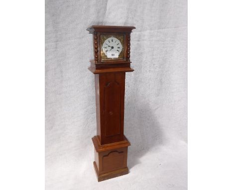 A MINIATURE MAHOGANY CASED LONGCASE CLOCK, 60 cm high