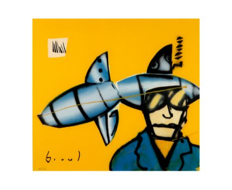 20th Cent. Dutch lithograph printed in colors - signed Herman Brood || BROOD HERMAN (1946 - 2001) kleurlitho n° 162/200 : "Co