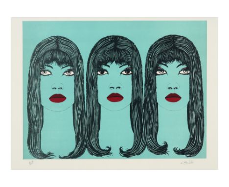 Felix Labisse signed lithograph printed in colors || LABISSE FELIX (1905 - 1982) kleurlitho n° EA : "Trois violettes perfidie