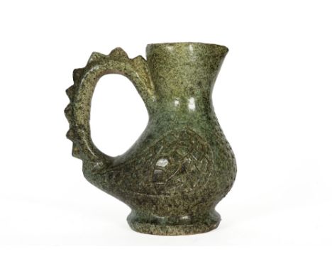 fifties'/sixties pitcher in "Serc Mussidan" marked earthenware || Fifties'/sixties kruik in de vorm van een gestileerde vogel