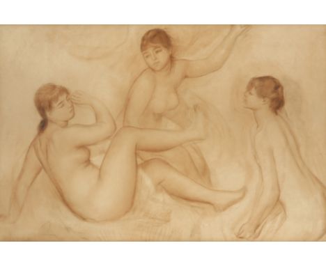 photo print of a work by Renoir || Fotogravure naar het werk "Trois baigneuses" van Renoir 