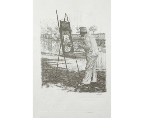 Limited edition 267/400. After Curtis Hooper's Portrait of Sir Winston ChirchillÂ&nbsp;painting at his outdoor easel. Signed 