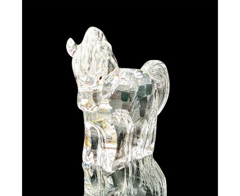 Part of the Chinese Zodiacs collection. Lead clear crystal small horse with jets crystal eyes. Swarovski etched backstamp. Th