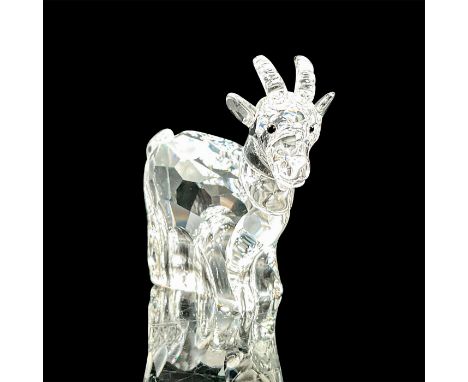 Part of the Chinese Zodiac collection. Lead clear crystal zodiac goat with jet crystal eyes. Swarovski etched backstamp. This