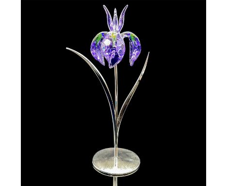 Part of the Exotic Flowers collection. Features an extravagant purple Damboa flower on silver tone stand. Swarovski etched to