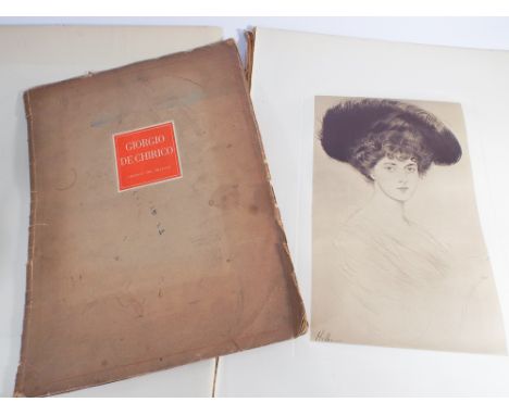 Book of prints - The Dry Points of Helleu, with 24 black and white portrait plates and another book of prints Giorgio De Chir