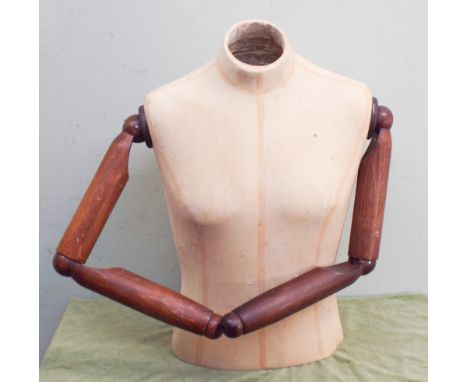 Three early 20th century articulated mannequin torsos with jointed arms  