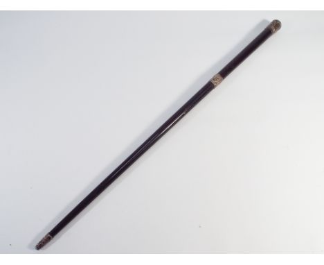 Edwardian silver mounted swagger stick 