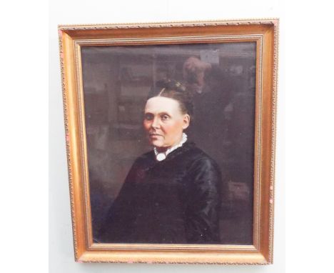 Watercolour portrait of a Victorian lady wearing a cameo brooch image size 29"x23" framed and glazed 