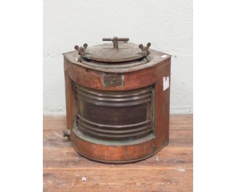Large copper ships lamp 