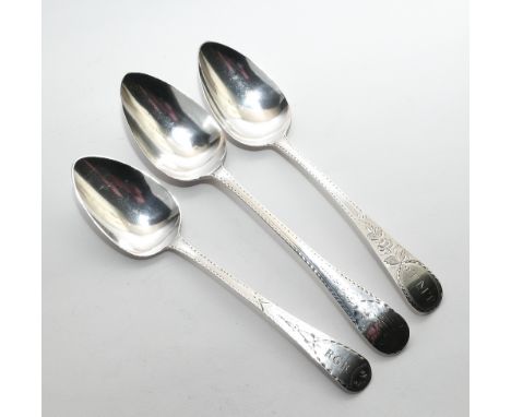 Two 19th century silver dessert spoons by William Bateman and one other - approx 4.7oz troy