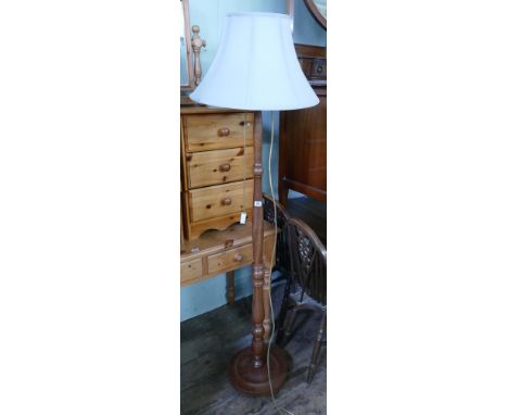 Mahogany standard lamp with shade 