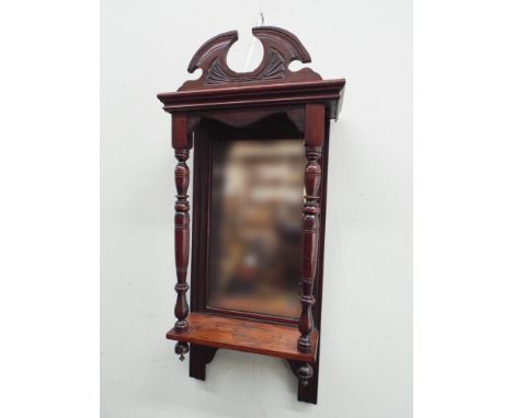 Edwardian walnut mirror wall bracket with shelf 