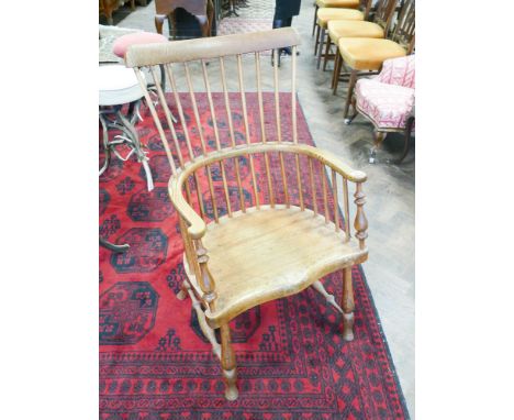 Elm tub shaped stick comb back Windsor elbow chair 