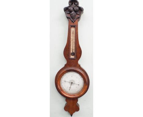 Victorian banjo wall barometer in rosewood case 